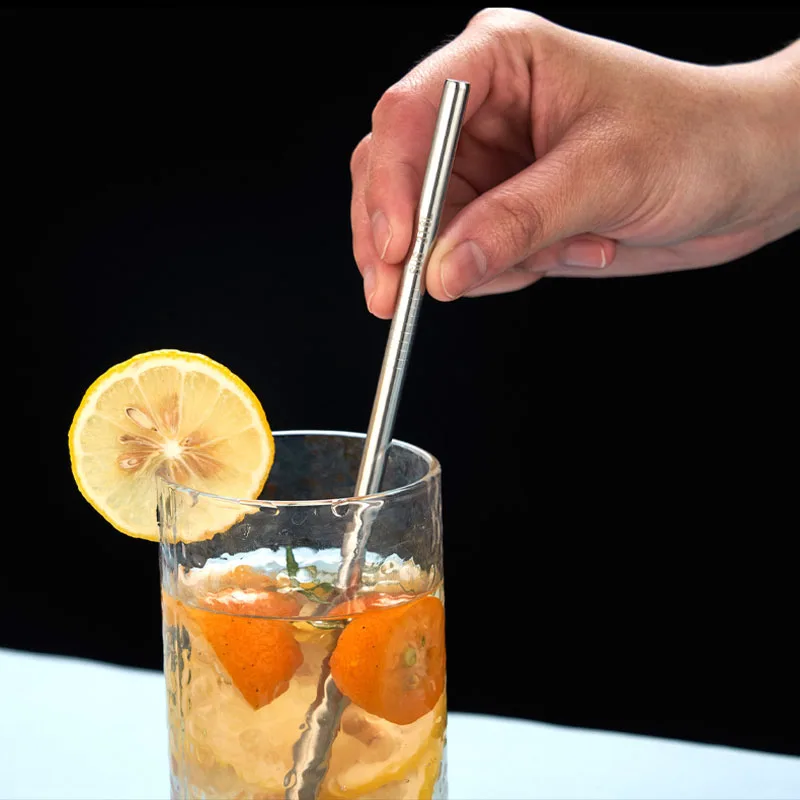 

5Pcs Reusable Drinking Straw 304 Stainless Steel Wide Metal Set Milkshake Bubble Tea Beer With Cleaner Brush For Bar Accessory
