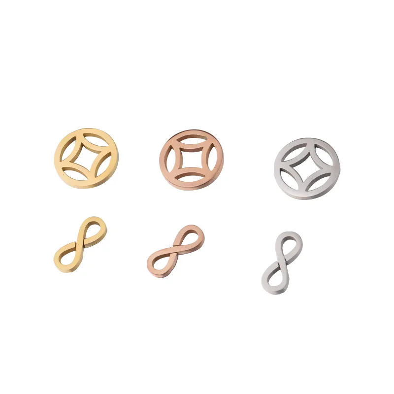 10Pcs Infinity Symbol Charms US Dollar Sign China Copper Coins Shape  Connectors DIY For Jewelry Making Stainless Steel Supplies