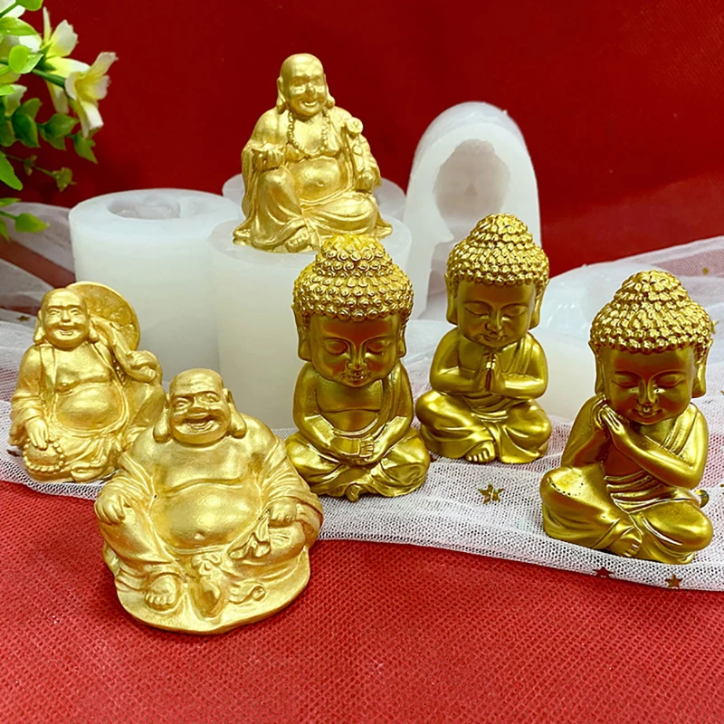 

Силиконовая форма в виде свечи Будды, сделай сам, искусственное мыло, полимерные формы, шоколад, жевательная Резина