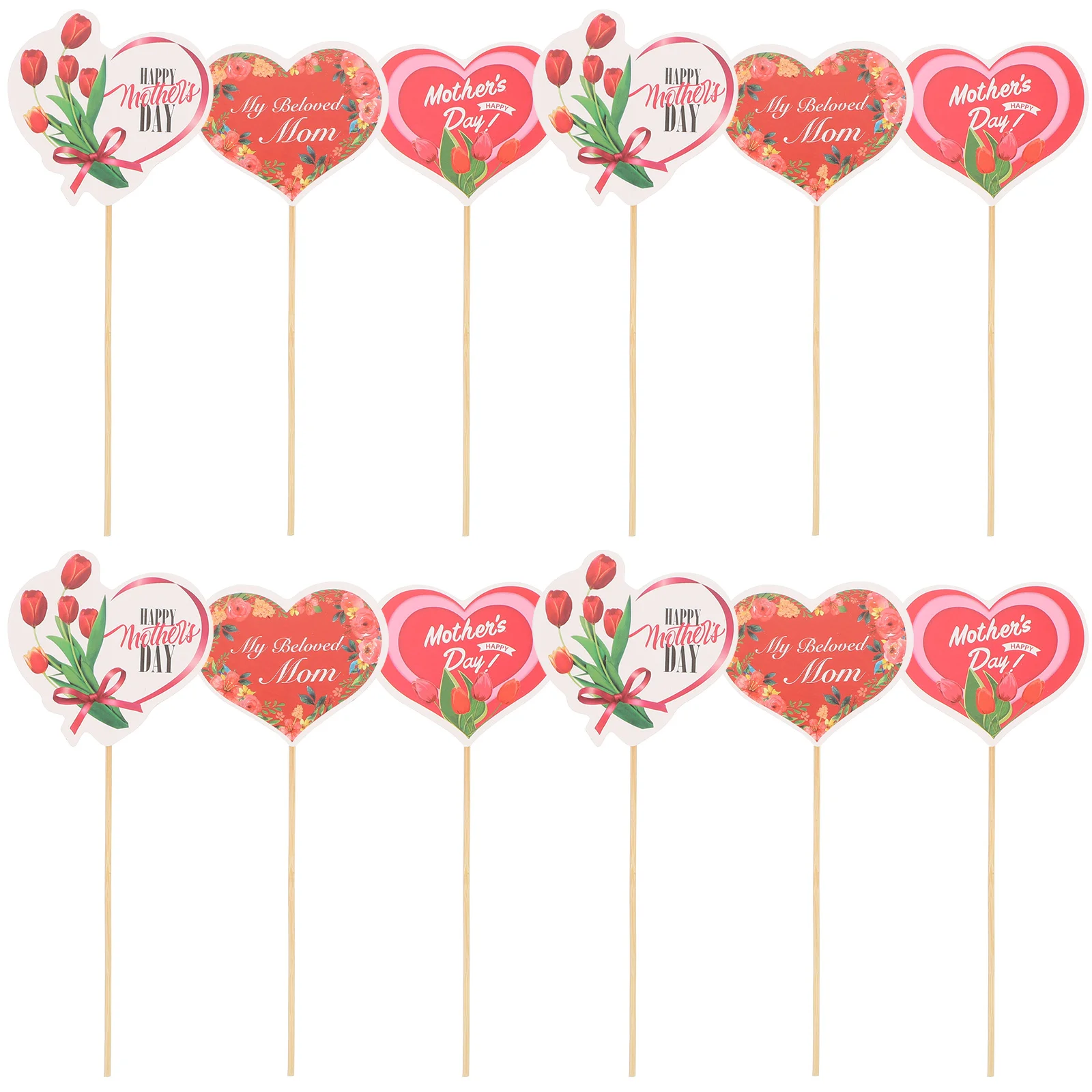 

48 Pcs Mother's Day Cake Decor Picks Toppers Decors Mothers Party Decorations Mom