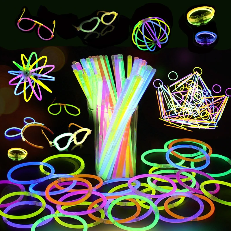

50pcs Party Fluorescence Light Glow Sticks Bracelets Necklaces Neon for Wedding Party Glow Sticks Colorful Glow Sticks