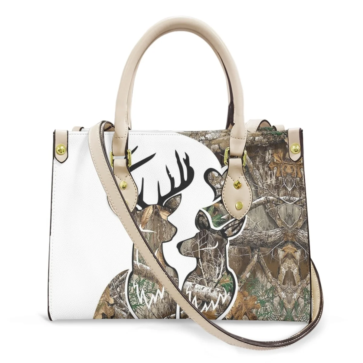 Belidome Camo Hunting Deer Design Luxury Purses and Handbags for Womens Top Handle Satchel Shoulder Bags Messenger Tote Bags