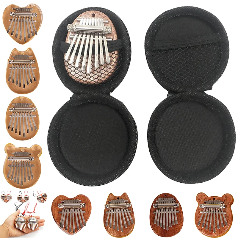 

Миниатюрное пианино Kalimba, 8 клавиш, подвеска для клавиатуры, деревянная музыкальная коробка из красного дерева, музыкальный инструмент, сумка для Kalimba, креативный подарок