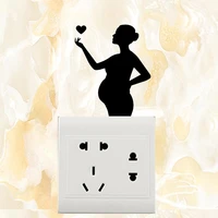 pretty pregnant women love their mothers diy vinyl wall decal stickers home living room creative light switch sticker