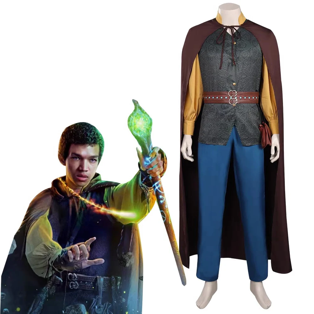 

Подземелья драконы косплей Кино Warlock костюмы топ рубашка брюки накидка кожа хэллоуин пасха искусственная кожа мужской ремень на ремне