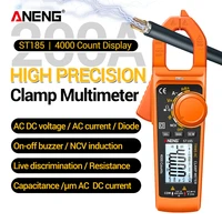 aneng st185 digital clamp meter multimeter 4000 counts true rms 200a ammeter voltage tester hz capacitance ncv ohm diode test