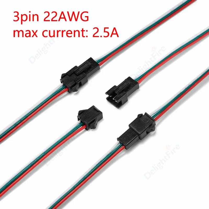 

3-контактный кабель с косичкой «папа-мама» JST SM, разъем, проводной кабель для WS2811 WS2812B, светодиодные ленты, драйвер авто лампы