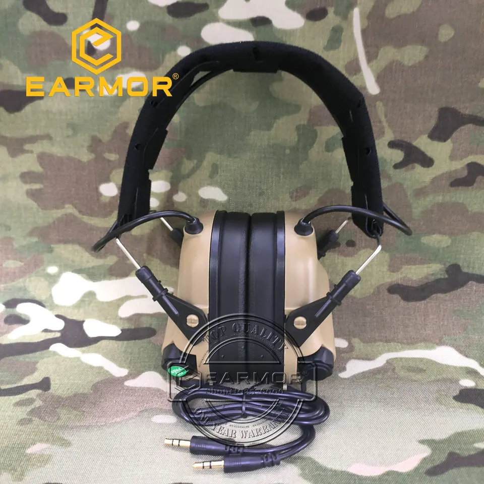 EARMOR M31 TAN MOD4 тактическая гарнитура и S03 черный набор 6 цветов шумоподавление
