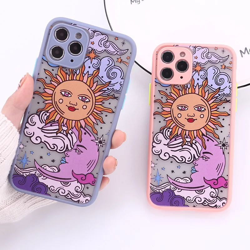 

PUNQZY Painted Sun Fine Hole All-Inclusive Drop Protection Phone Case For iPhone 13 12 11 Pro Max XR 6 8 7 Plus X Soft TPU Cover