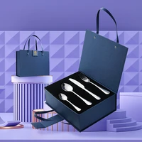luxury dinnerware 24 piece set stainless steel knife fork spoon set cutlery tableware kitchen device sets dinnerware gift box