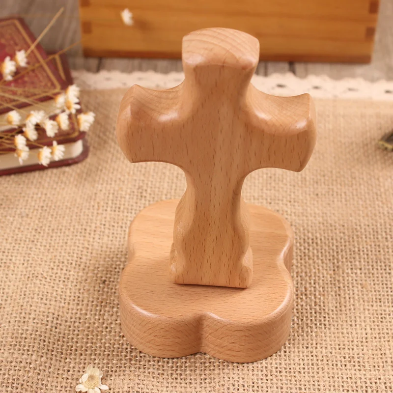

Beech Wood Cross Ornaments Jesus Cross Wood Ornaments Solid Christian Cross With Magnet Base Home Church Decor