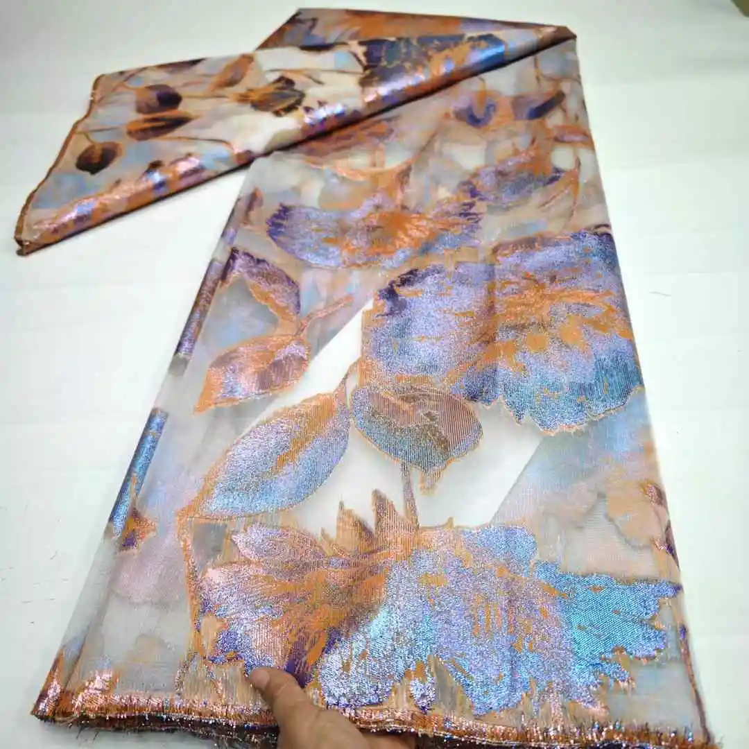 2024Высокое качество африканский нигерийский тюль кружевная ткань органза