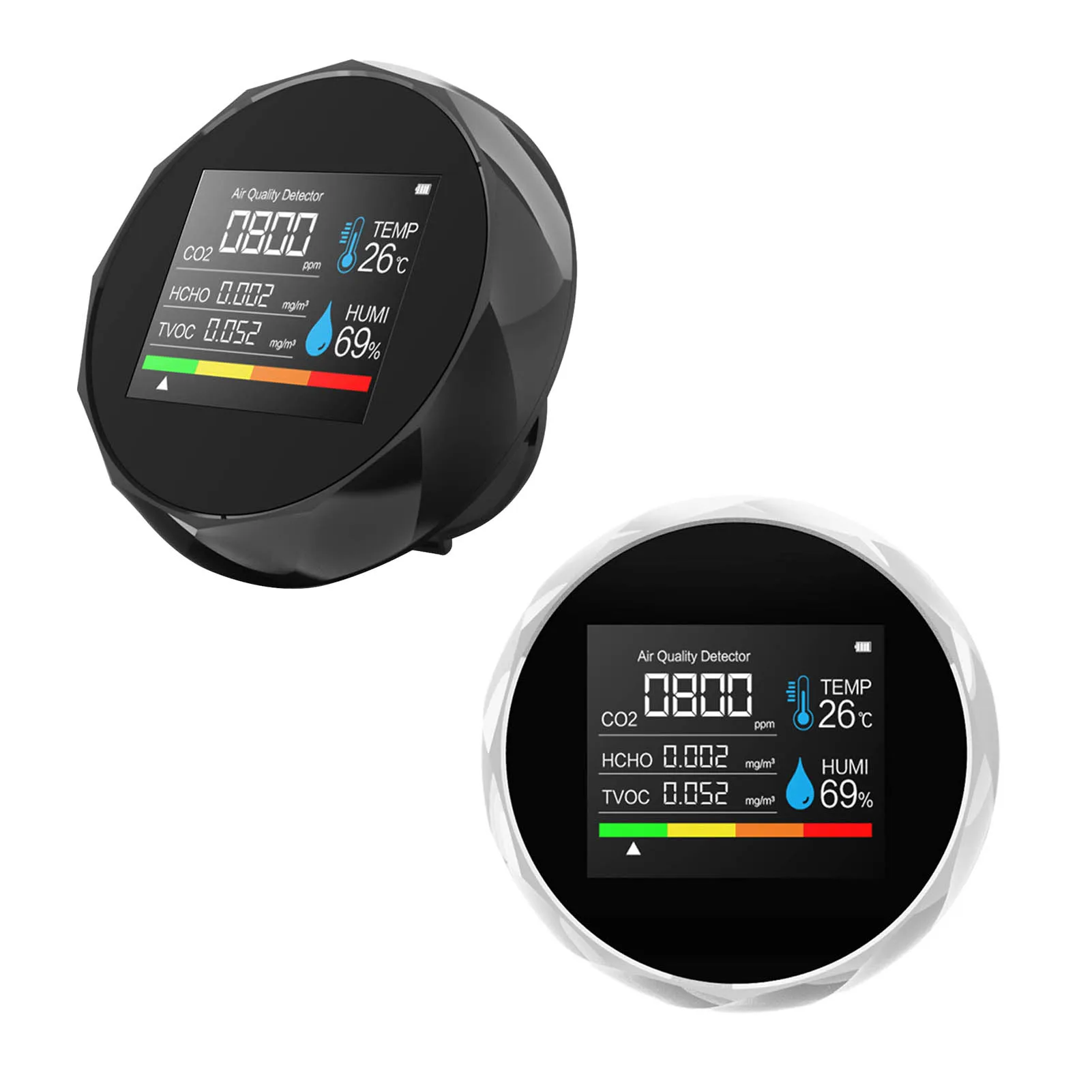 

Air Quality Tester CO2 Detector Temperature & Humidity Meter