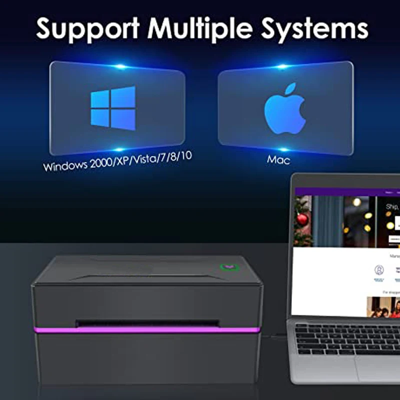 Термопринтер для печати этикеток штрих-кодов 4 дюйма USB Bluetooth ширины 40-110 совместим