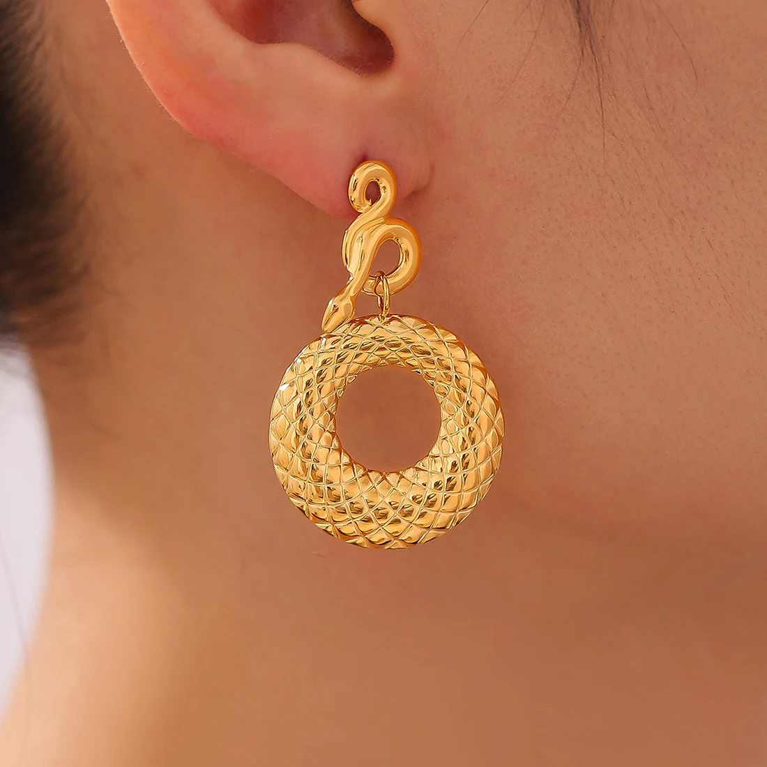 Крутые серьги в виде змеи для женщин роскошные винтажные позолоченные