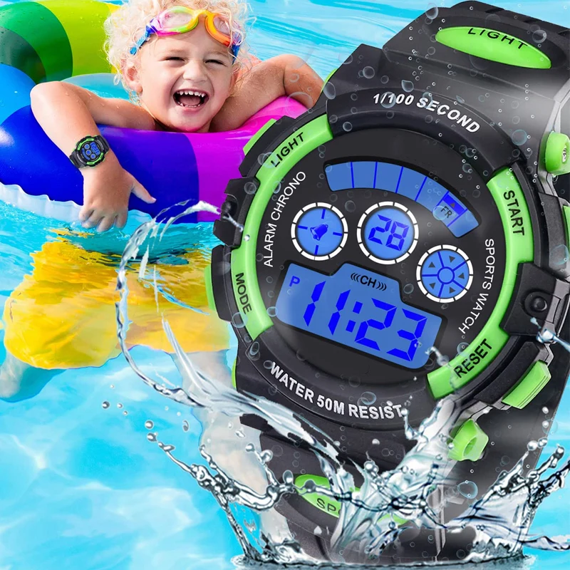 Часы детские электронные с цветным