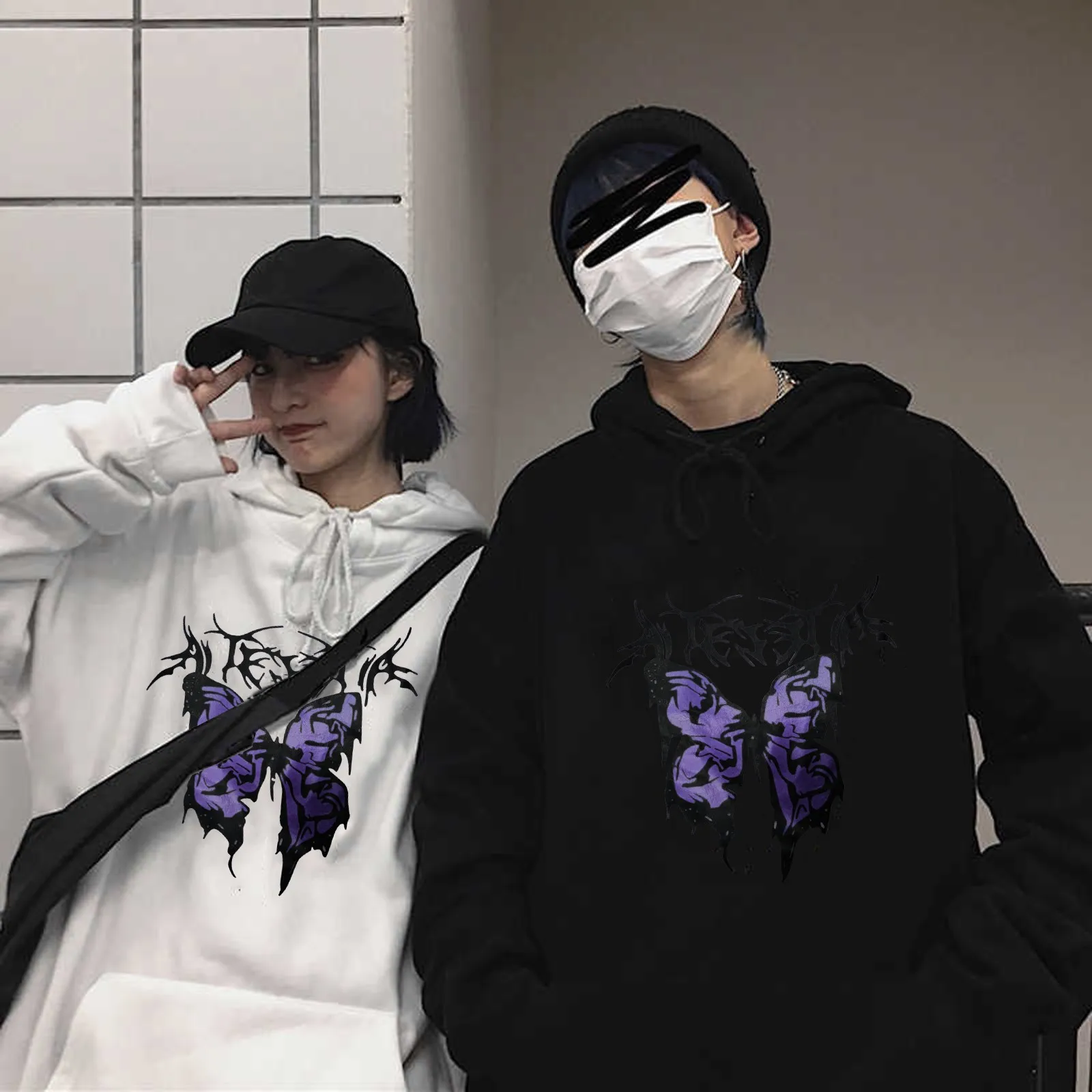 

Women's Oversized Butterfly Hoodies Top Fall Spring Cotton Hooded Pullover Sweatshirts