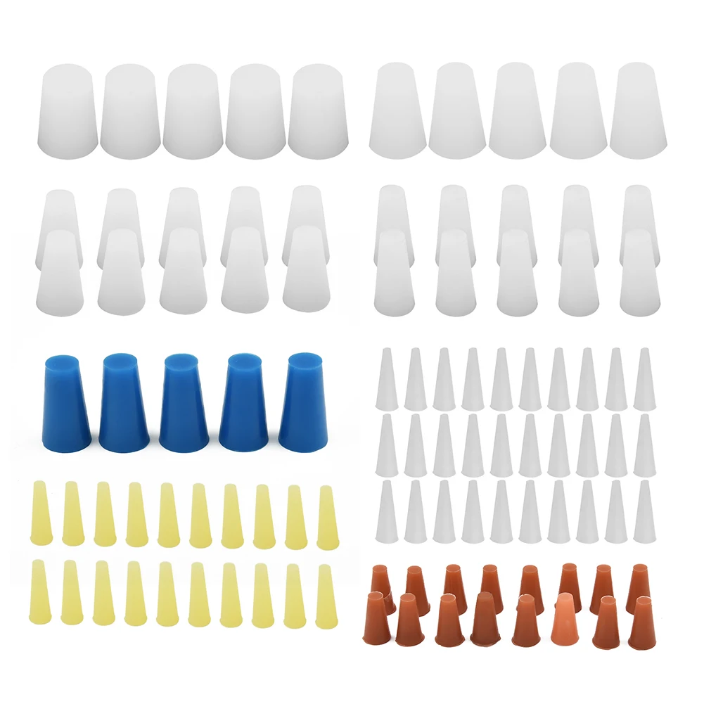 

Replacement High Quality Silicone Cone Plugs High Temp 100Pcs/Set Accessories Classroom For Scientist Home Lab