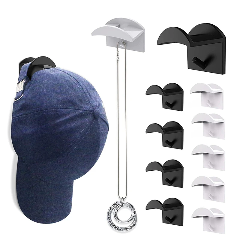 

1-20PC Self-Adhesive Wall Mount Hat Holder Rack Organizer Storage Baseball Cap Clothes Holder Portable Door Closet Hanger Hooks