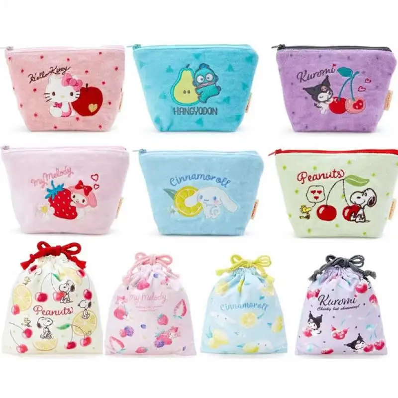 

Sanrios Hellokittys My Melody Kuromi Cinnamoroll Hangyodon Anime Cartoon Storage Bag Coin Purse Drawstring Drawstring Pocket