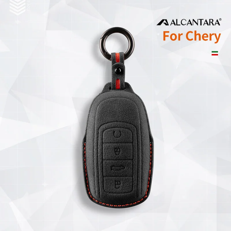

Alcantara Car Key Case Cover Holder Key Shell Buckle For Chery Tiggo 8 PLUS 8 Pro 7 Pro Arrizo 5 PLUS 2021 4 Buttons Keychain