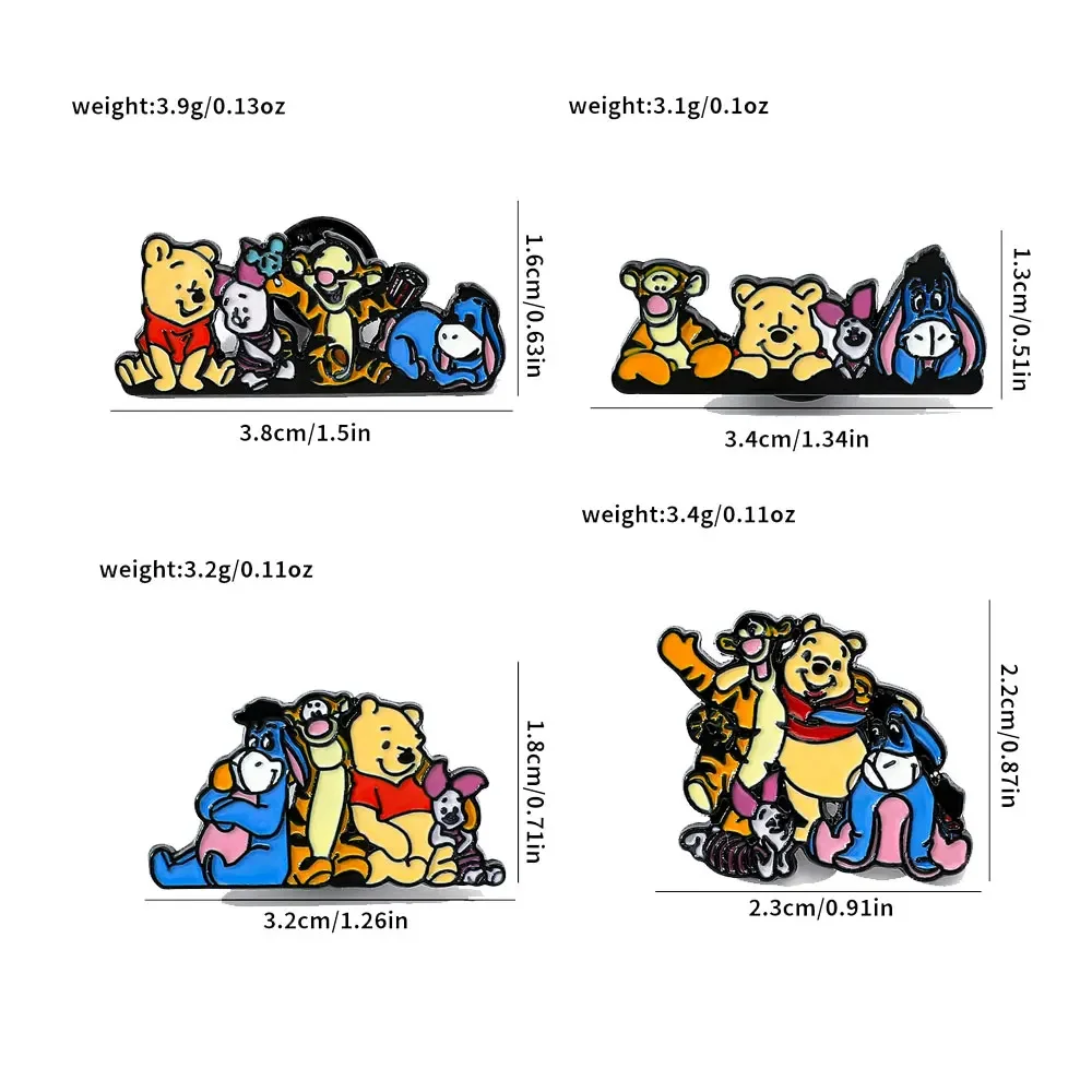 4 шт. сказка аниме брошь в виде медведя-пуха эмалированная булавка с