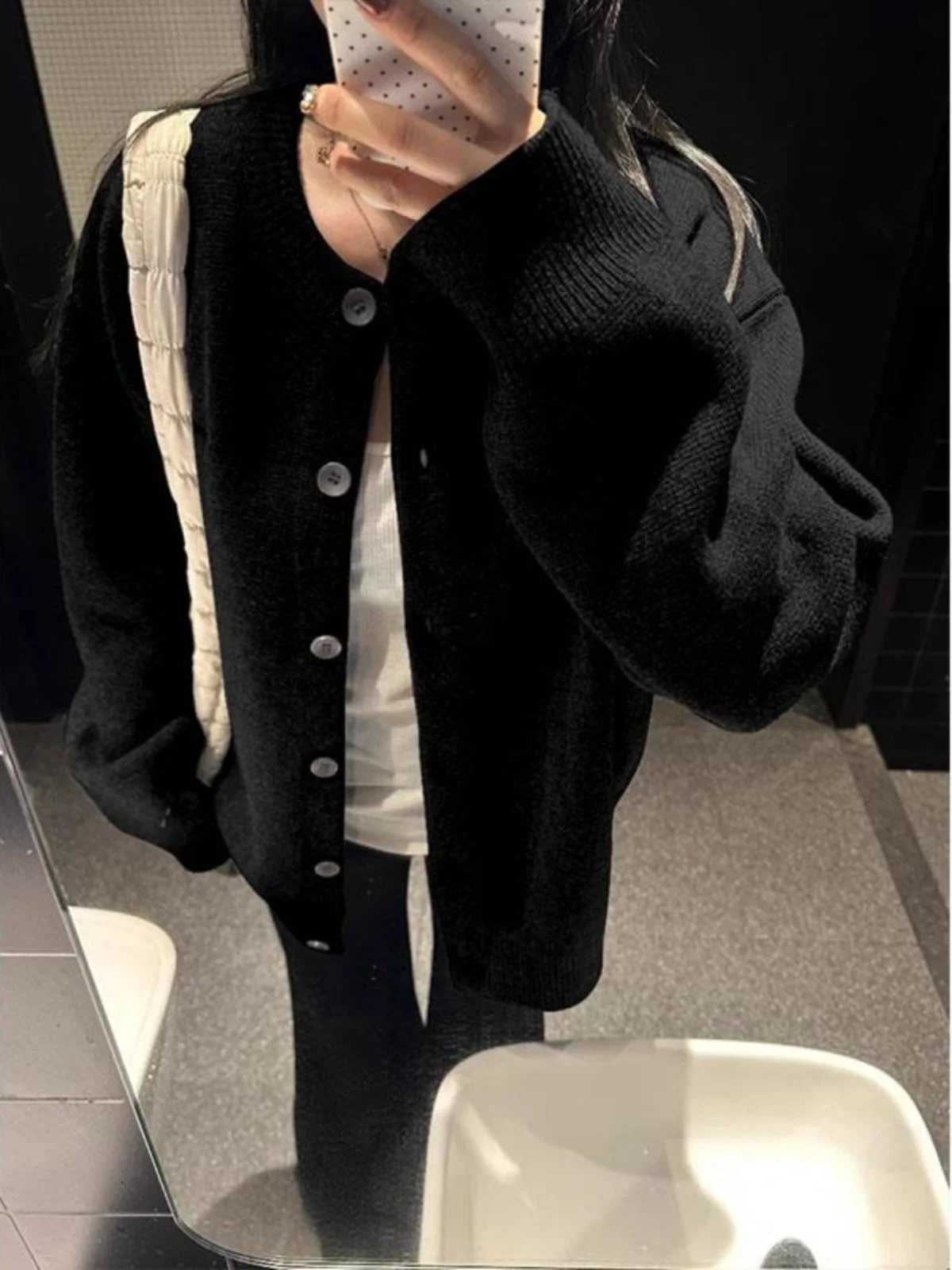 Серый вязаный кардиган для женщин новинка 2024 осенний свободный повседневный