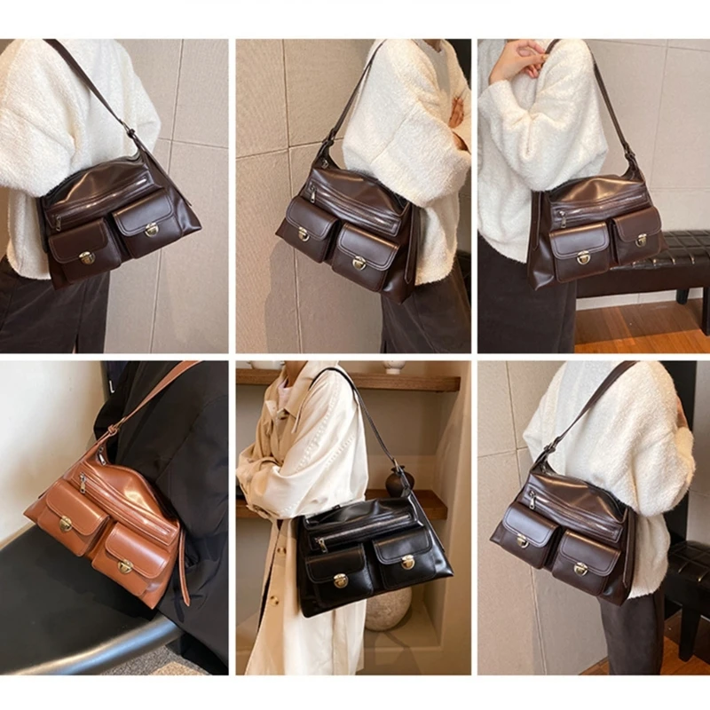 Женская сумка через плечо однотонная из искусственной кожи