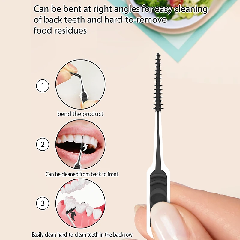 Новинка 100 шт. мягкая силиконовая чистящая нить для межзубной чистки зубная щетка