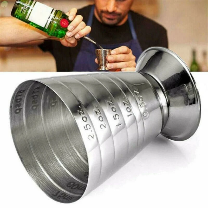 75ML Stainless Steel Cocktail Measuring Cocktail Glass Mixing Drink Accessories 3 in 1 Cocktail Toolbar Fixture Cup