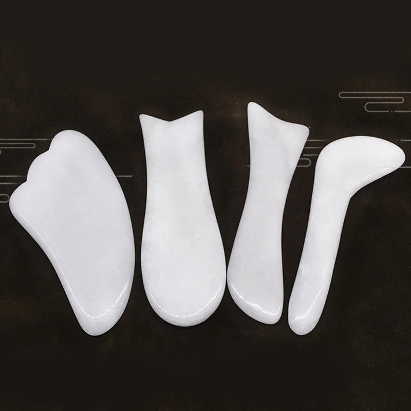 

Natural White Jade Stone Gua Sha Scraping Board Beauty Massage and Activating the Body Spa Acupuncture Tools EK-New