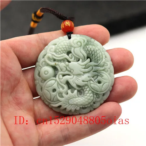 Natural White Green Chinese Jade Dragon Pendant Necklace Fashion Charm Jewellery Accessories Carved Amulet Gifts for Women Men