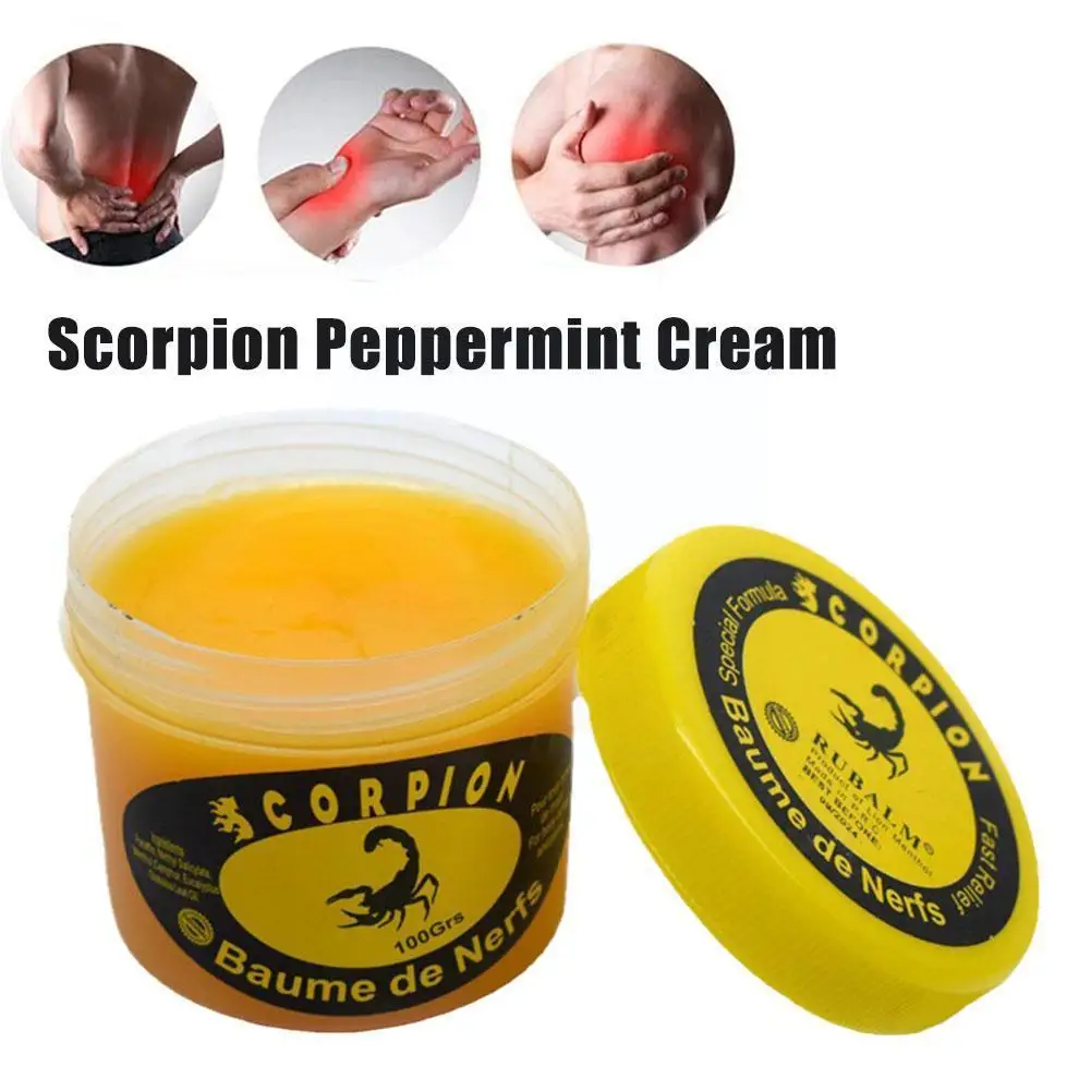 

100g Scorpion Peppermint Cream Relief Rheumatism Low Cramps Back Fatigue Pain Sciatica Bruises Massage Relieves Cream Muscl E3T4