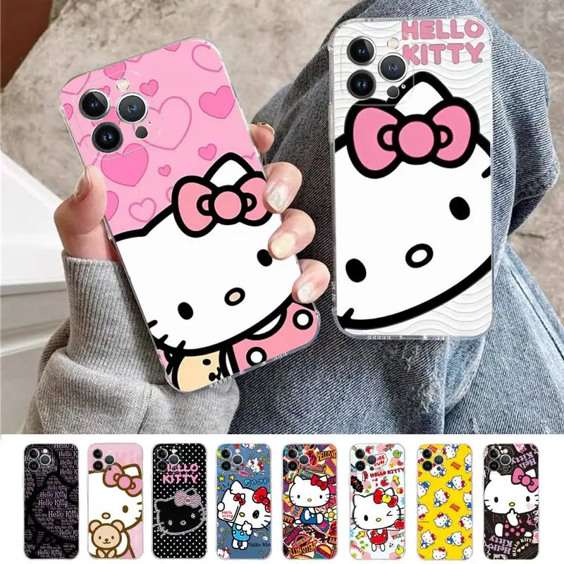 

BANDAI Hello Kitty Phone Case for iPhone 11 12 13 mini pro XS MAX 8 7 6 6S Plus X 5S SE 2020 XR case