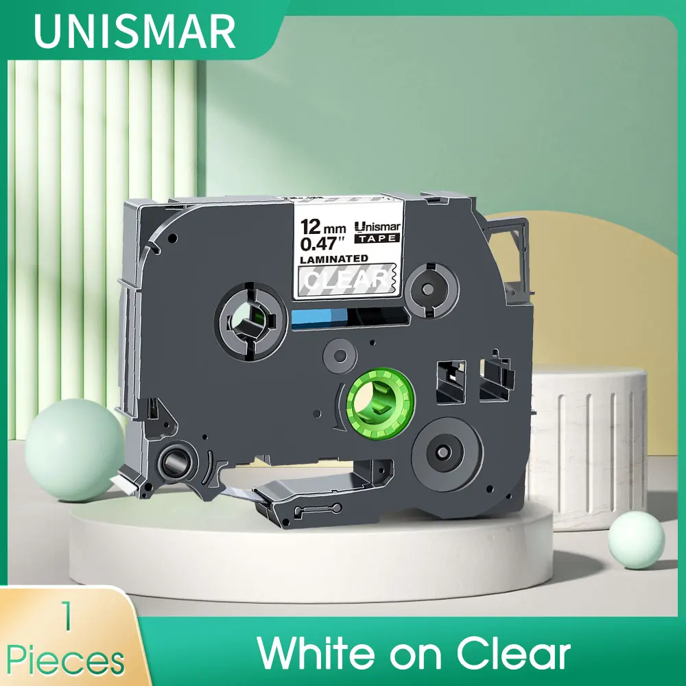 

Unismar White on Clear TZ-135 12mm Laminated Label Tape For Brother 135 TZ Ribbon For Brother PT-D210 PT-H110 Label Maker