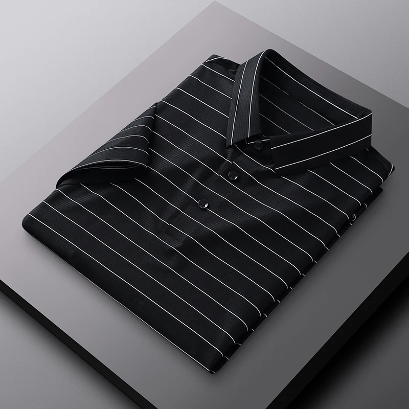 

Classic Luxury High-quality Logo Designer Soft Male Polo Shirt Tshirts Casual Business New Short Sleeve Tops Summer Striped Cool