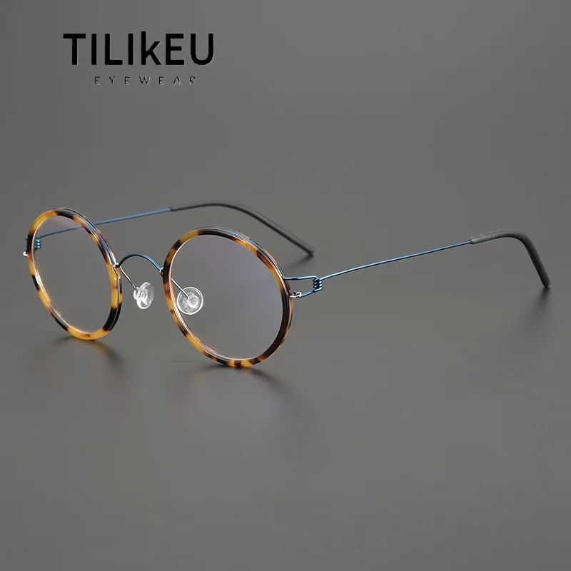 Дания безвинтовая круглая оправа для очков мужчин и женщин сверхлегкие очки в