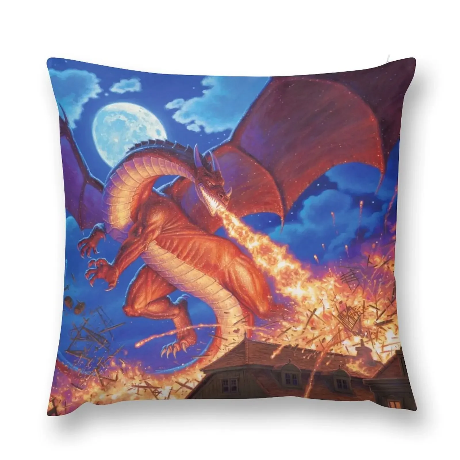 The Devil's Fire - Art by Greg Hildebrandt Декоративная подушка для дивана Рождественская