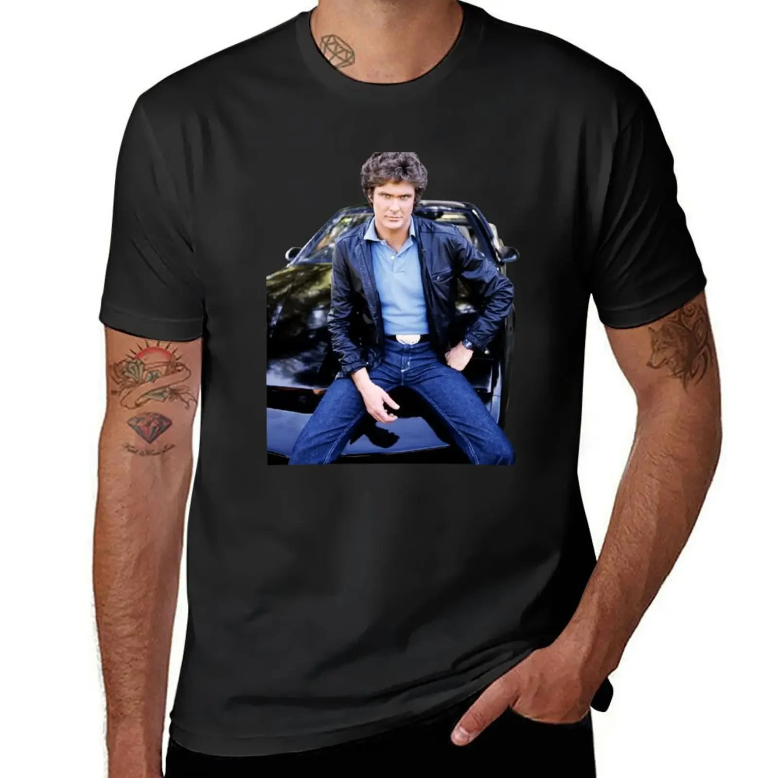 Knight Rider KITT футболка David Hasselhoff мужские хлопковые футболки с аниме-фигурками