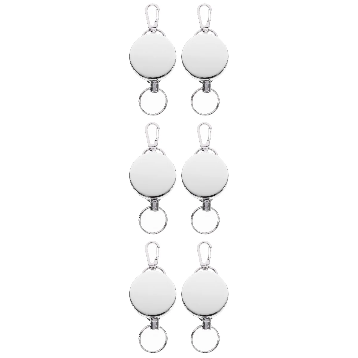 

Wire Rope Puller Stainless Steel Key Holder Retractable Keychain Storage Ring Badge ID Carabiner