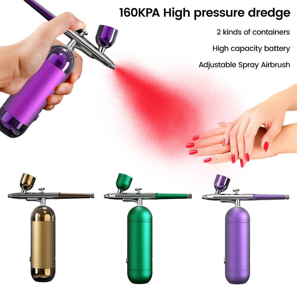 

Oxygen Injector Mini Air Compressor Kit Air-Brush Paint Spray Gun Airbrush For Nail Art Tattoo Craft Cake Sprayer Makeup Tools