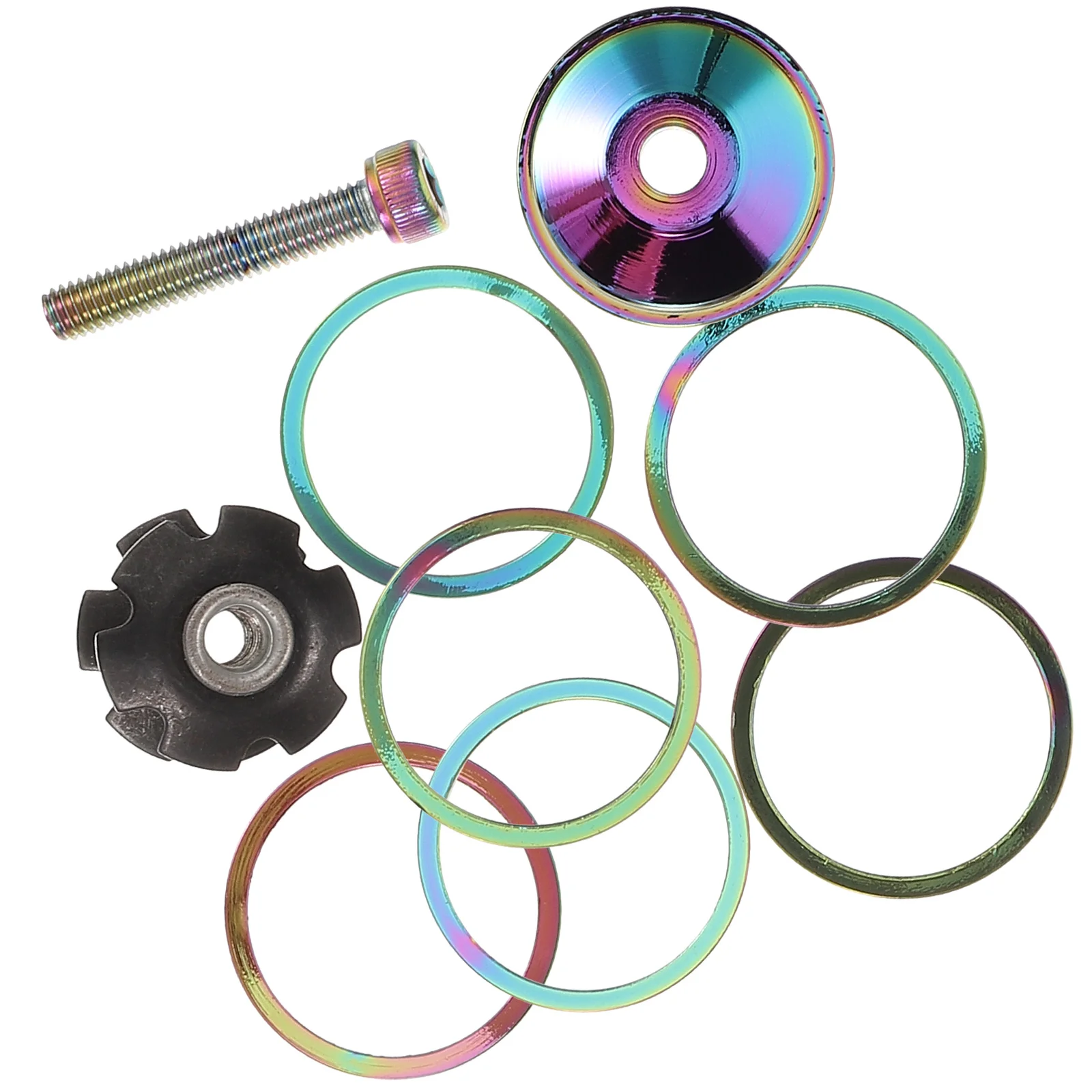 

1 Set of Bicycle Headset Spacers Replaceable Washer Spacers Aluminum Alloy Stem Spacers