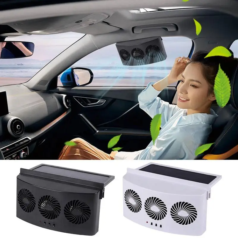 

Solar Powered Car Fan Auto Power Air Vent Fan For Car With 3 Coolers Saving Energy Vehicle Window Cooler Fan Car Radiator