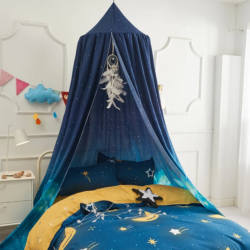 Bed Curtain Mosquito Net Children's Bed Tent Round Dome Hanging Indoor Castle Play Tent Kid Room Canopy Bed Curtains