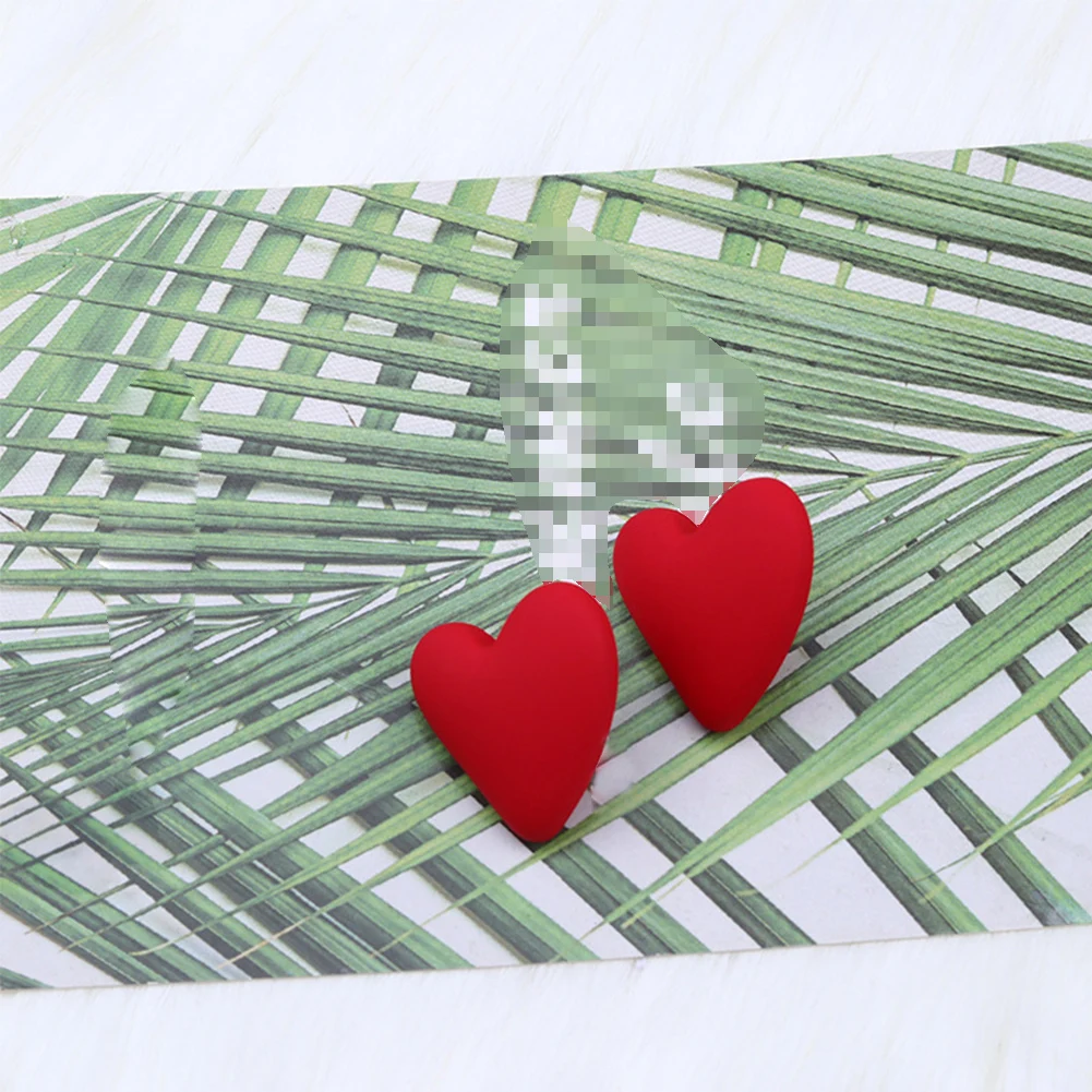 

Candy Color Acrylic Love Earrings Simple Design Geometric Heart Earrings All-match Fashion Party Color Jewelry Earrings