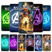 avengers glowing logo for xiaomi poco m4 x3 f3 gt nfc m3 c3 m2 f2 f1 x2 pro mi mix3 silicone black phone case funda coque cover