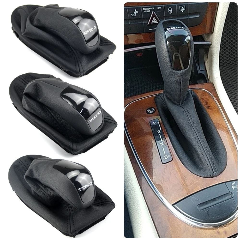 

Car Styling Gear Shift Knob Cars Lever Stick Handle Head For Mercedes Benz E-Class W211 Leather Gaiter Boot Leather Cover Case