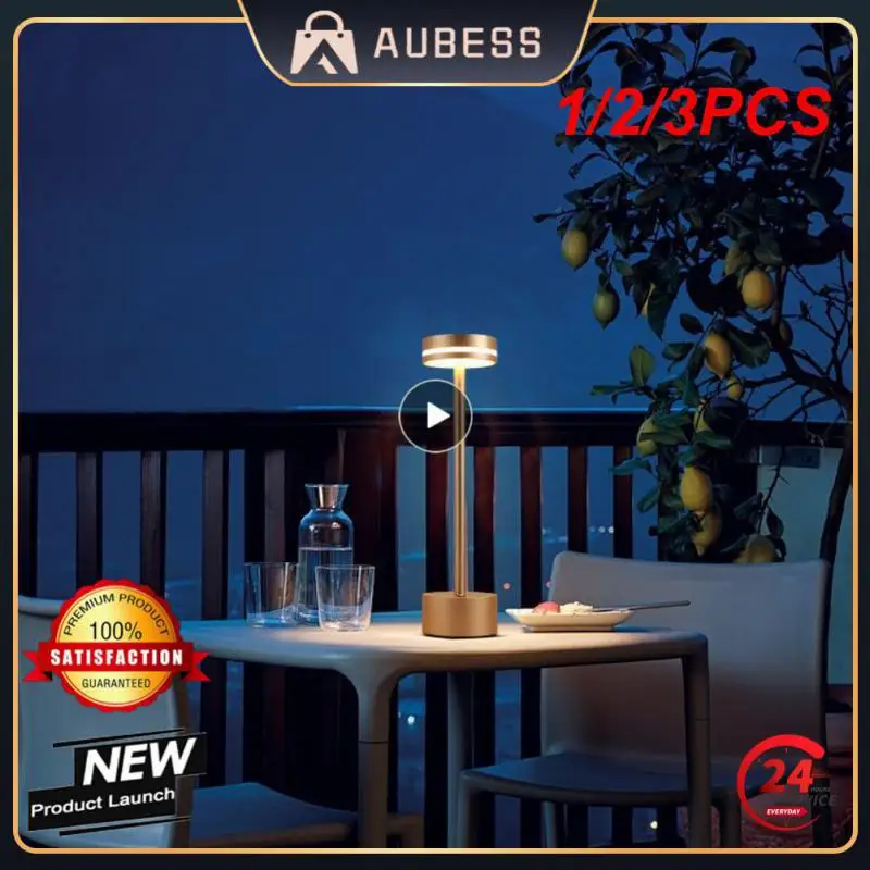 

1/2/3PCS Bar Hotel Cordless Table Lamp LED Metal Desk Lamp USB Rechargeable Brightness Night Light Lamp for Restaurant Bedroom