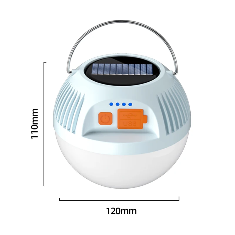 Solar LED Camping Light USB Rechargeable Bulb For Outdoor Tent Lamp Portable Lanterns Emergency Lights For BBQ Hiking