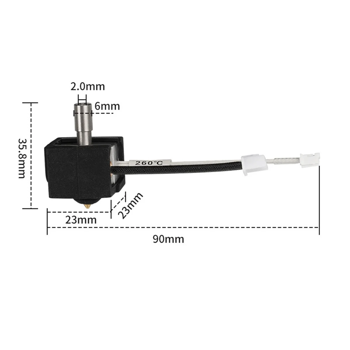 Для Ender 3 V3 SE Обновление Hotend Биметаллическая терморазрывная горло из алюминиевого